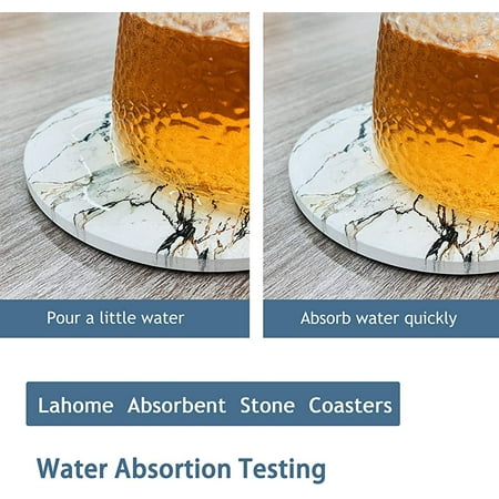 Lahome Blue Teal Coasters for Drinks Absorbent with Holder,Set of 6 Marble Pattern Ceramic Stone Coaster Set with Cork Backing for Mugs Cups Wooden Coffee Table Protection,4 Inches Lahome Blue Teal Coasters for Drinks Absorbent with Holder,Set of 6 Marble Pattern Ceramic Stone Coaster Set with Cork Backing for Mugs Cups Wooden Coffee Table Protection,4 Inches